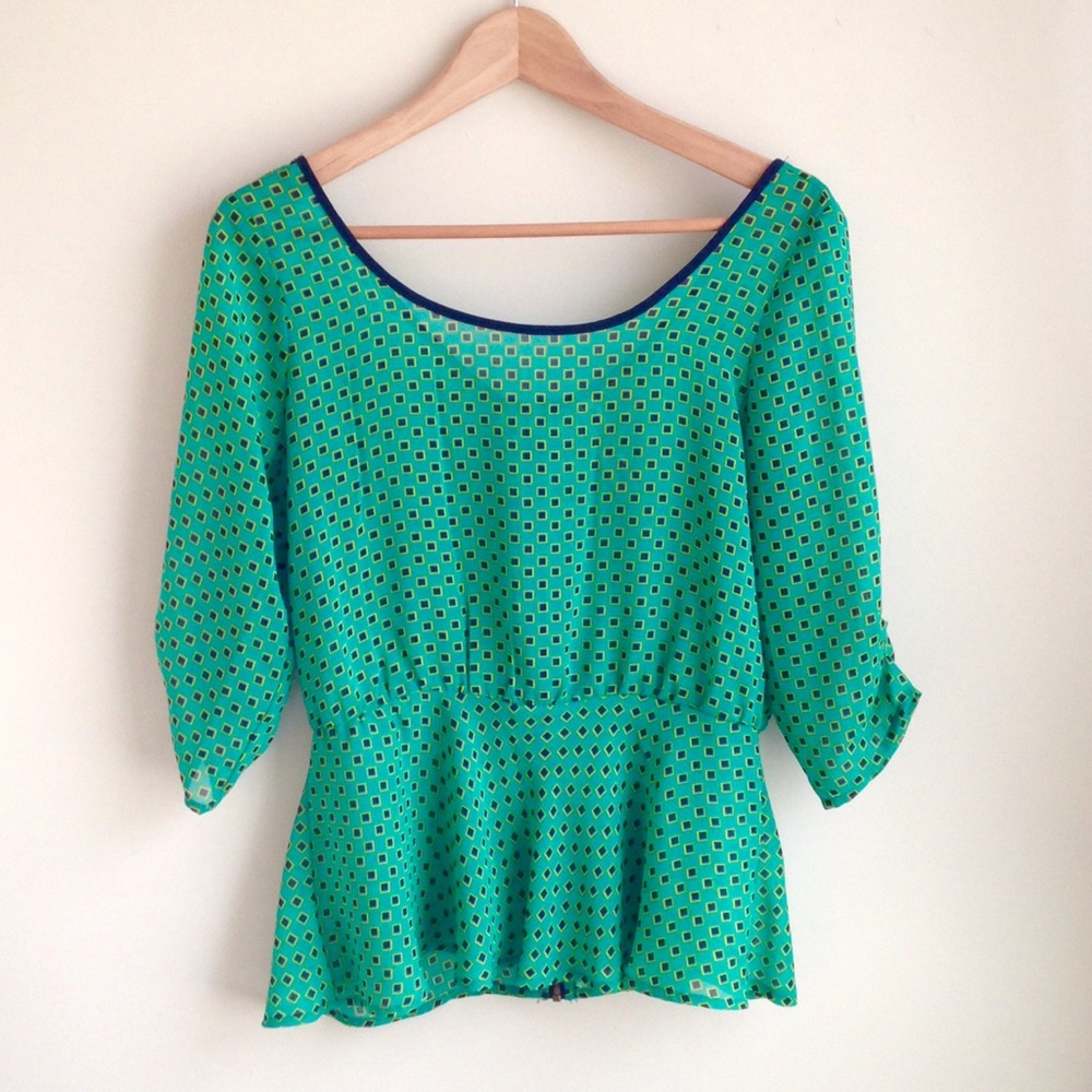Kelly Green Peplum Top
